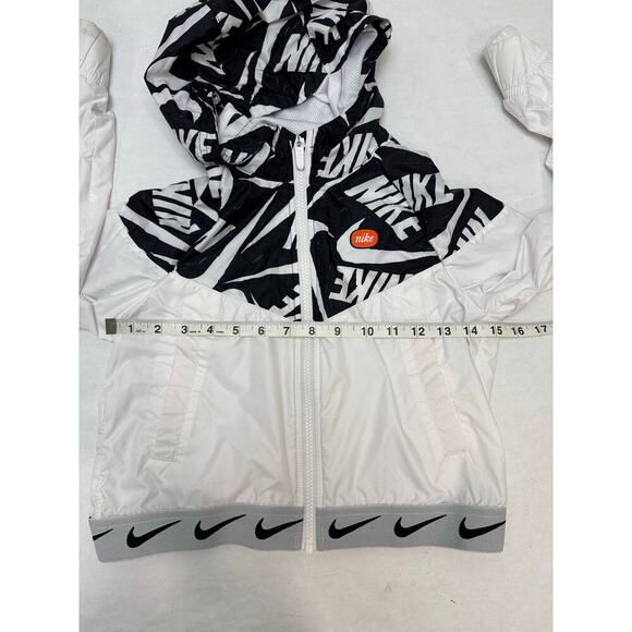 Girls 2007 Cropped Nike Windbreaker Jacket Zip-Up Hoodie Size Medium - Picture 6 of 11
